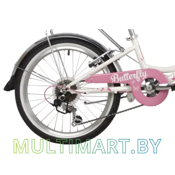 Детский велосипед Novatrack Butterfly 6.V 20SH6V.BUTTERFLY.PN22 (белый/розовый, 2022) картинка 5